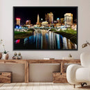 Columbus City Lights Night Skyline Cityscape View Wall Art,