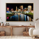 Columbus City Lights Night Skyline Cityscape View Wall Art,
