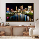 Columbus City Lights Night Skyline Cityscape View Wall Art,