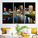 Columbus City Lights Night Skyline Cityscape View Wall Art,