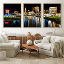 Columbus City Lights Night Skyline Cityscape View Wall Art,
