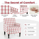 Modern Upholstered Padded Accent Chair with Rubber Wood Legs by LJGDeals