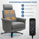 Swivel Massage Recliner Single Sofa with Adjustable Headrest-Gray by LJGDeals