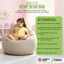 ComfyBean Kid's Bean Bag Chair - Hemp Fabric