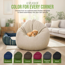 Hemp Bean Bag Chair Lounger - Adult & Teen size Traditional Classic 6 panel beanbag remove wash Eco Friendly Organic 18 oz. Hemp Fabric Comfy Bean - MADE IN USA by Bean Products