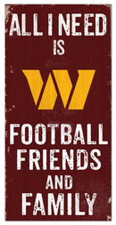 Washington Commanders Football, Friends, & Family Wood Sign by Dynasty Sports & Framing