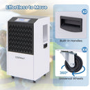 250 Pints Commercial Dehumidifier with Drain Hose Large Spaces up to 8500 Sq.Ft-White by DirectDeals