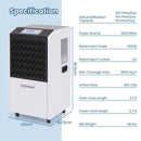 250 Pints Commercial Dehumidifier with Drain Hose Large Spaces up to 8500 Sq.Ft-White by LJGDeals