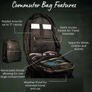 Black Leather Daily Commuter Bag XL