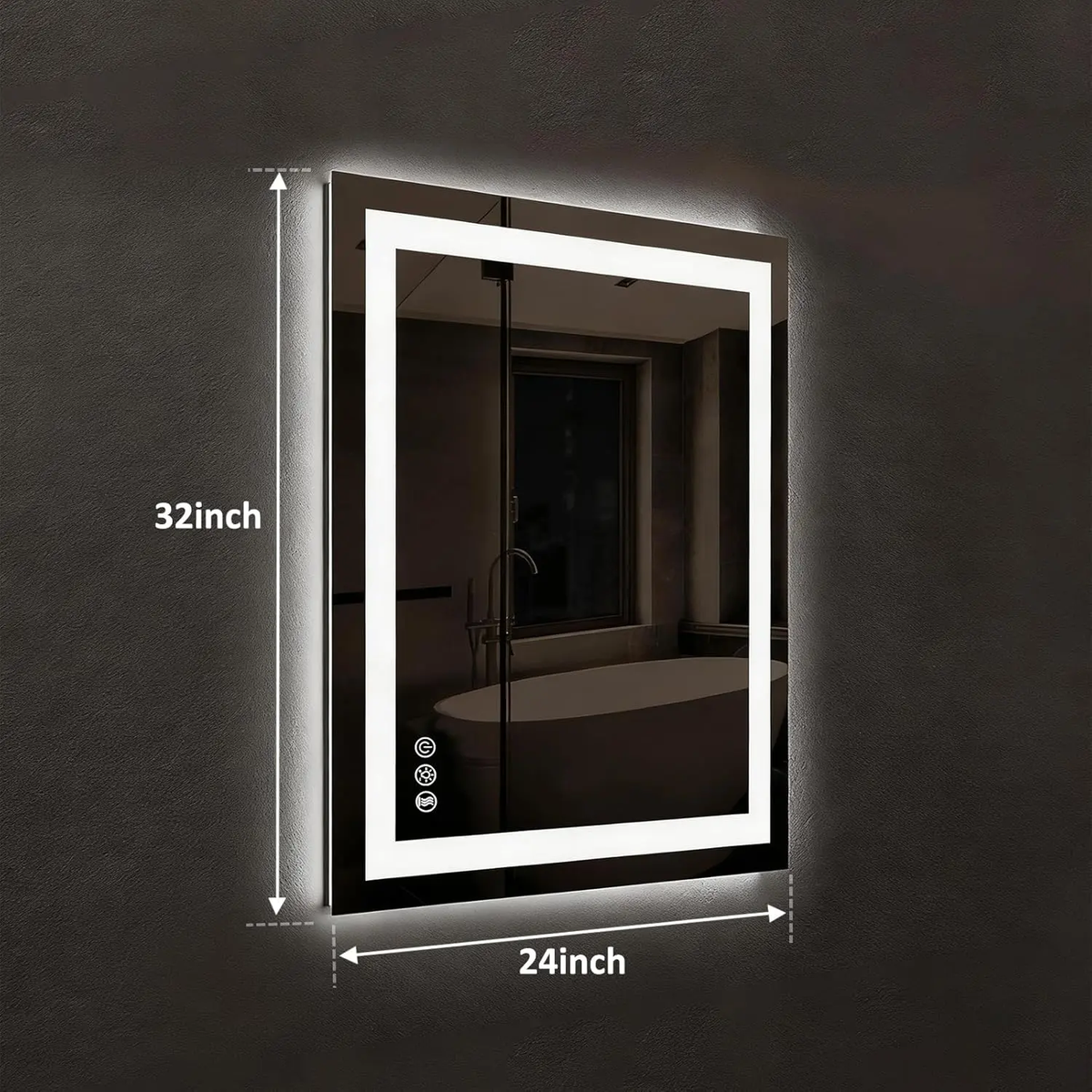 Compact Edge Glow LED Bathroom Mirror
