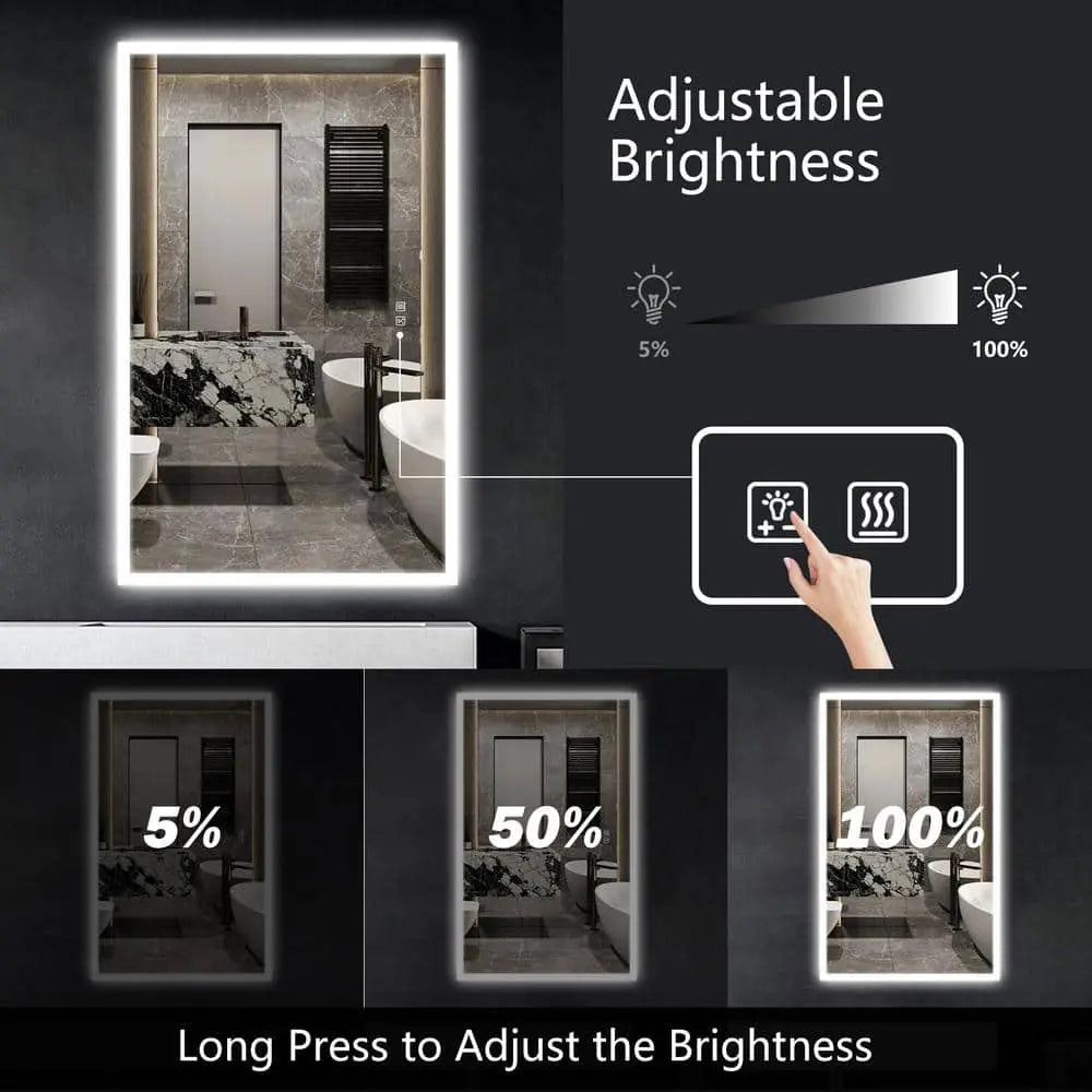 Compact Edge Glow LED Bathroom Mirror, photo 6 of 14