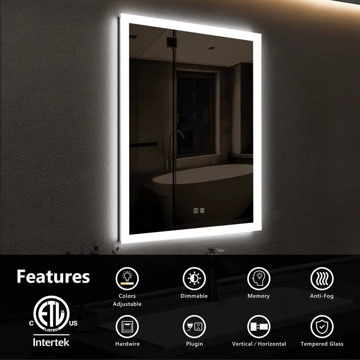 Compact Edge Glow LED Bathroom Mirror, photo 11 of 14