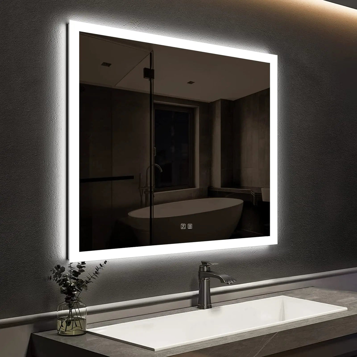 Compact Edge Glow LED Bathroom Mirror, photo 12 of 14