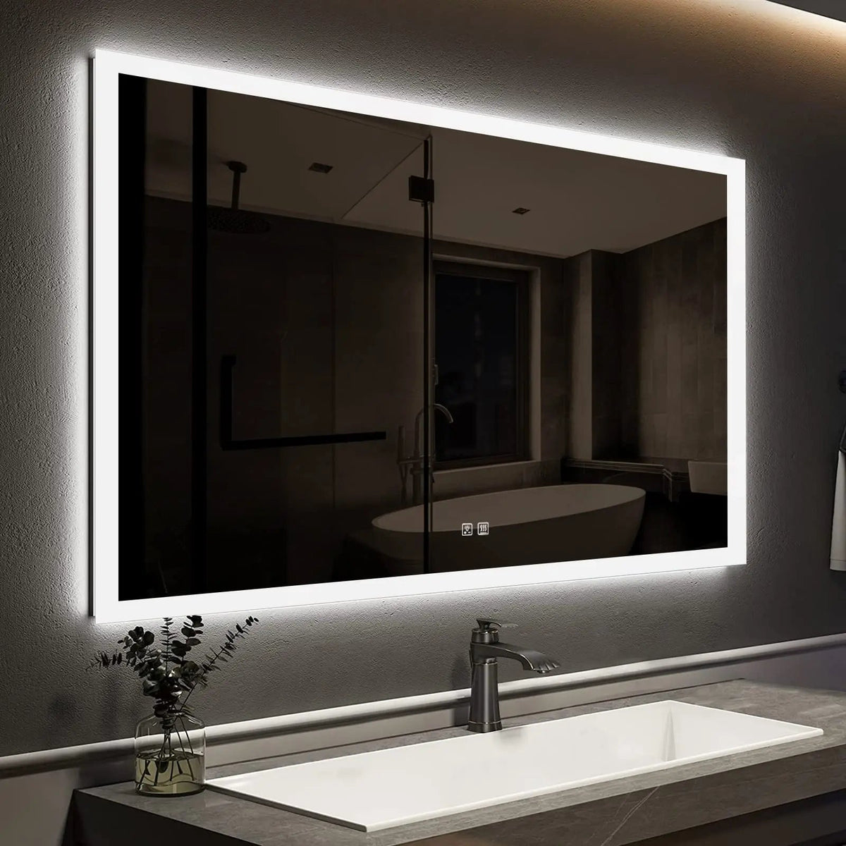 Compact Edge Glow LED Bathroom Mirror, photo 13 of 14