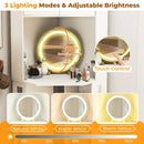Compact Dressing Corner Vanity Desk with Mirror and Lights-White by LJGDeals