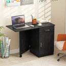 Folding Computer Desk with Drawer Mobile Home Office Desk with Cabinet by LJGDeals