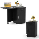 Folding Computer Desk with Drawer Mobile Home Office Desk with Cabinet by LJGDeals