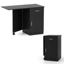 Folding Computer Desk with Drawer Mobile Home Office Desk with Cabinet by LJGDeals