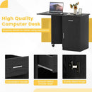 Folding Computer Desk with Drawer Mobile Home Office Desk with Cabinet by DirectDeals