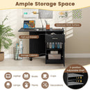 Folding Computer Desk with Drawer Mobile Home Office Desk with Cabinet by LJGDeals