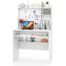 Compact Office Computer Desk with Hutch Magnetic Whiteboard-White by LJGDeals