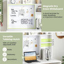 Compact Office Computer Desk with Hutch Magnetic Whiteboard-White by LJGDeals