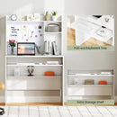 Compact Office Computer Desk with Hutch Magnetic Whiteboard-White by LJGDeals