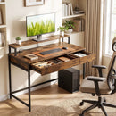 Compact Office Desk with Removable Monitor Shelf & Drawer by LJGDeals