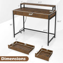 Compact Office Desk with Removable Monitor Shelf & Drawer by LJGDeals