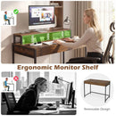 Compact Office Desk with Removable Monitor Shelf & Drawer by LJGDeals
