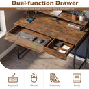 Compact Office Desk with Removable Monitor Shelf & Drawer by LJGDeals