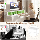 Compact Office Desk with Removable Monitor Shelf & Drawer by LJGDeals