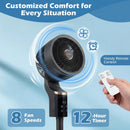 Compact Oscillating Standing Fan with 70° Oscillation and 90° Tilt for Home Office by LJGDeals