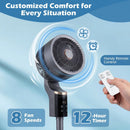Compact Oscillating Standing Fan with 70° Oscillation and 90° Tilt for Home Office by LJGDeals