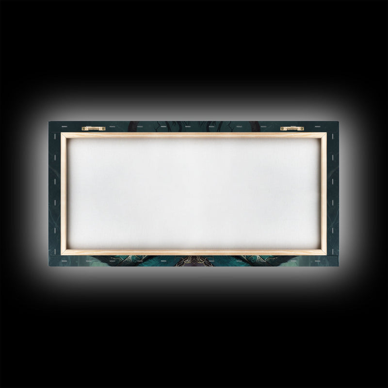 Aesthetic Loki the Trickster God, Norse Mythology, Framed Canvas Print, Extra Large Art, Fantasy Decor, Pastel Aesthetic Art