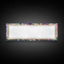White, Pink and Purple Wild Flowers, Framed Canvas Print, Floral Oil Painting, Abstract Flower Painting, Panoramic Oversized Wall Art