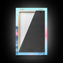 Vaporwave Sunset Framed Canvas Print with Wood Frame, Boho Style Minimalist Home Decor, Vertical Wall Art, Beach Painting
