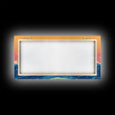 Vaporwave Sunset Over Ocean Waves Framed Canvas Print, Retro Vibes Wall Art