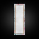 Gemstone Watercolor Painting Framed Canvas Print, Whimsical Pink Abstract Wall Art, Geometric Skinny Vertical Bedroom Art
