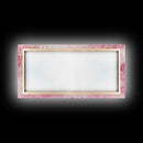 Winter Snowflake Motif with Pink Christmas Wall Art Aesthetic on Framed Canvas Print, Holiday Living Room or Bedroom Decor