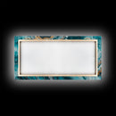 Turquoise Geode-Inspired Canvas Print, Mosaic Wall Art, Teal Wall Art, Abstract Coastal Art, Panoramic Art, Wide Wall Art, Coastal Decor