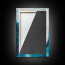 Ice Cave Entrance, blue and green wall art, moody art, geometric wall art, canvas print, extra wide art, wabi sabi art, winter decor