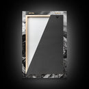 Rugged Cliffs, Ocean View, Coastal Escape, Framed Canvas Print, black and white coastal art, beach house wall decor, moody ocean print