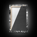 Flower Shore, Peaceful Beach, Moody Sky, Petal Scape, Framed Canvas Print, romantic beach art, bedroom decor, black and white floral print