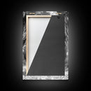 Ocean Splash, Cliff Waves, Nature Power, Dramatic Seascape, Framed Canvas Print, Living Room Statement, Black and White Wall Art