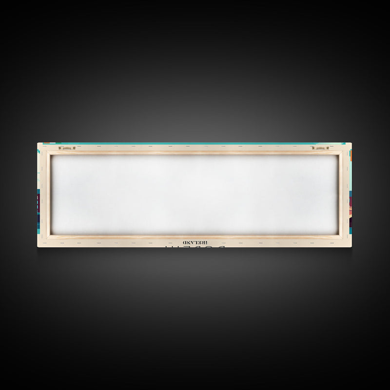 Dublin Ireland Panoramic Travel Poster, Framed Canvas Print or Metal Wall Art, Travel Art, Home Decor, Panoramic Painting, Midcentury Art
