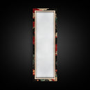 Japanese-Inspired Fan Art in Bold Red and Cream Accents on Tall Vertical Canvas Print Featuring Elegant Floral Design