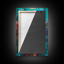 Sacred Symbol Artwork, sacred geometry wall art, abstract energy art, teal wall art, mystical artwork, framed canvas print, boho art, moody art