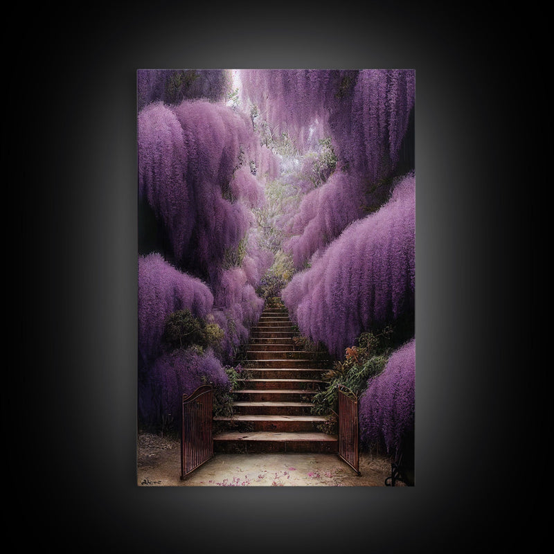 Beautiful Wisteria Garden Walkway Path Wall Art, Fine Art Print, Wall Poster, Wall Print