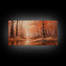 Orange Leaves In The Fall, Framed Canvas Print, Seasonal Decor, Fall Seasonal Art, Clearance Fall Decorations, Fall Wall Decor, Fall Decor